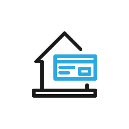 Home loan icon in flat style. Credit card vector illustration on white isolated background. Bank business concept.のイラスト素材