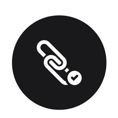 Chain and check mark icon, vector illustration. Flat design style.のイラスト素材