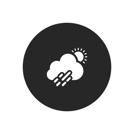 Cloudy weather icon in flat style. Vector illustration on white isolated background.のイラスト素材
