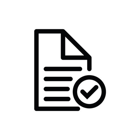 Document icon vector. A thin line sign. Isolated contour symbol illustrationのイラスト素材