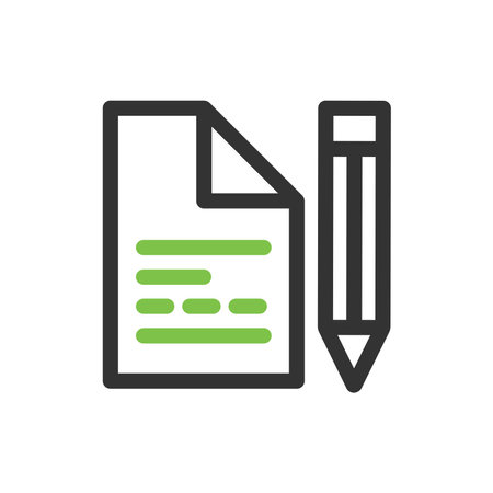Pencil and document icon in flat style. Write vector illustration on white isolated background. Write business concept.のイラスト素材