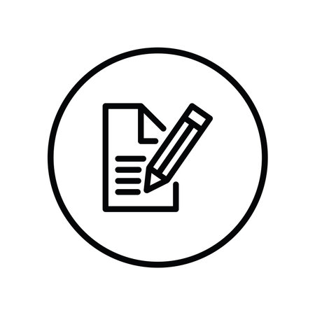 document and pencil icon over white background, line style, vector illustrationのイラスト素材