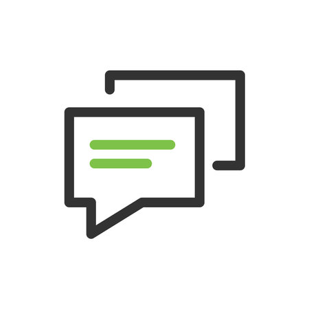 Chat icon in flat style. Speech bubble vector illustration on white isolated background. Message business concept.のイラスト素材