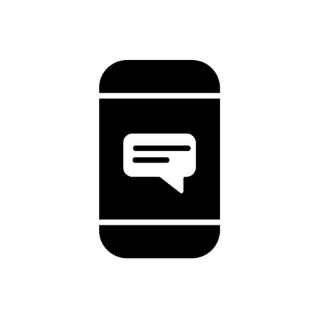 Smartphone with speech bubble icon on white background. Vector illustration.のイラスト素材