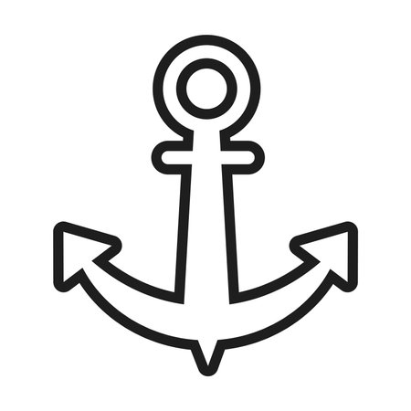 Anchor vector icon. Black illustration isolated on white background for graphic and web design.のイラスト素材