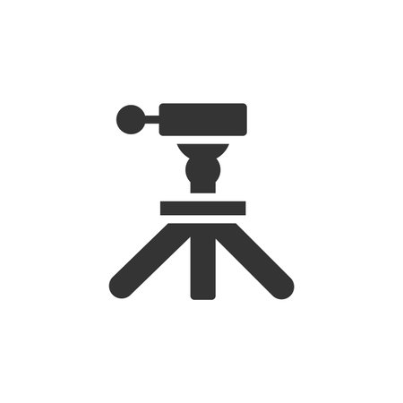 Tripod icon in flat style. Tripod vector illustration on white isolated background. Tripod business concept.のイラスト素材