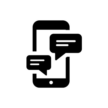 Smartphone chat icon, concept illustration, vector flat symbol, glyph sign.のイラスト素材