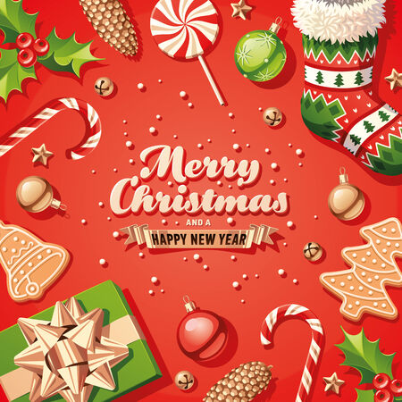 Christmas Decorations Cardのイラスト素材