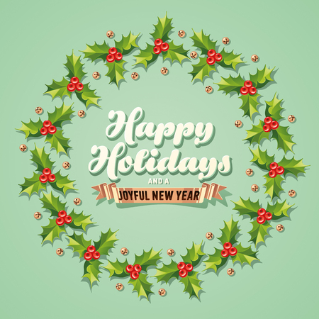 Christmas wreathのイラスト素材