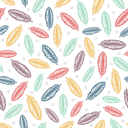 Vector illustration of Seamless feather pattern.のイラスト素材