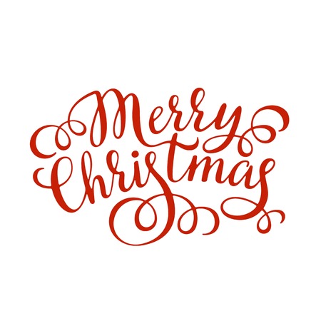 Merry Christmas hand lettering inscriptionのイラスト素材