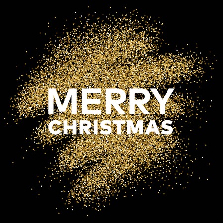 Gold glitter background with Merry Christmas inscriptionのイラスト素材