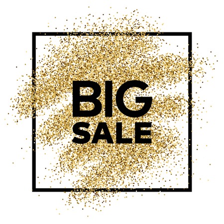 Gold glitter background with Big Sale inscriptionのイラスト素材
