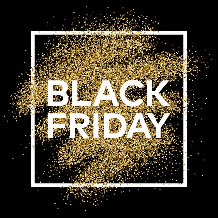 Gold glitter background with Black Friday inscriptionのイラスト素材
