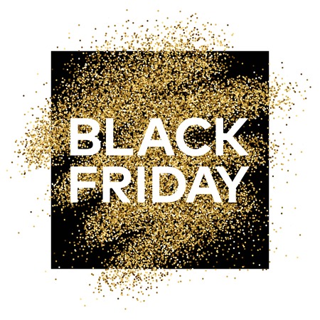 Gold glitter background with Black Friday inscriptionのイラスト素材