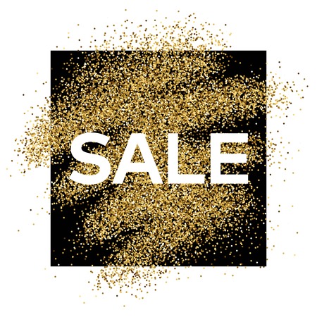 Gold glitter background with Sale inscriptionのイラスト素材
