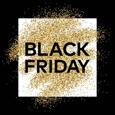 Gold glitter sparkles background for greeting card, poster, banner, website, header, certificate. Abstract background of golden smear for text.のイラスト素材