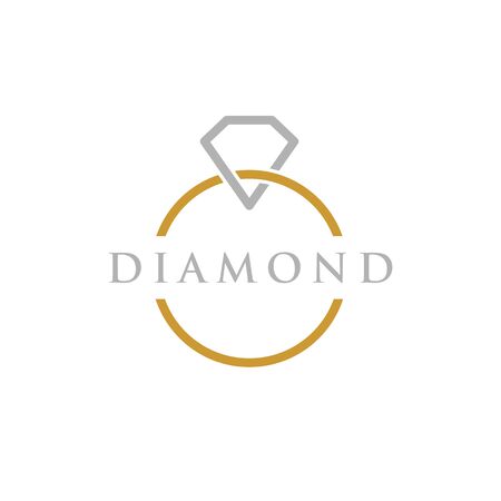 Logo design related to ring or jewelry, flat and simple styleのイラスト素材
