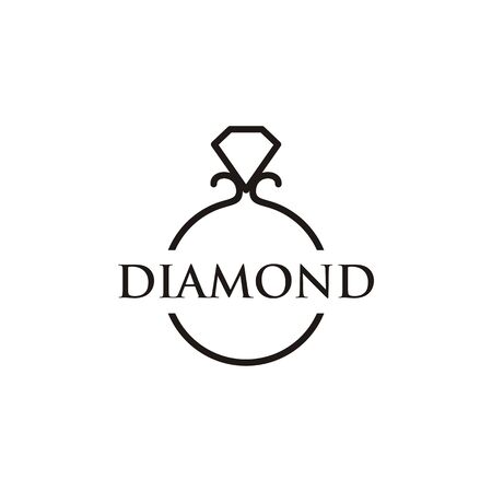 Logo design related to ring or jewelry, flat and simple styleのイラスト素材