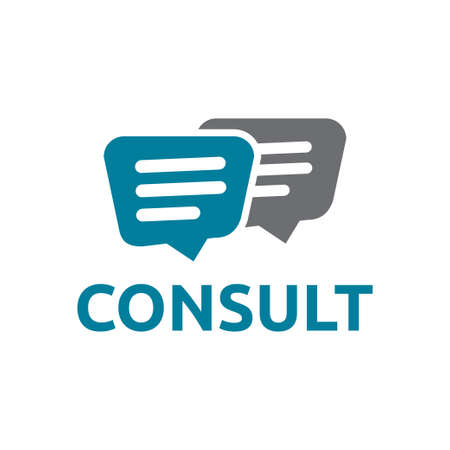 Bubble speech logo design concept related to consultant or translatorのイラスト素材