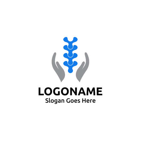 Chiropractic logo design. Spine logo template. Spinal Symbolのイラスト素材