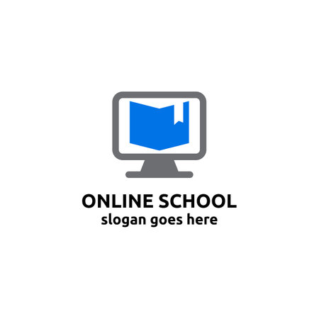 Online Education logo design template. Online course logo design. Online Learning logoのイラスト素材