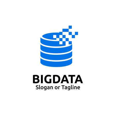 Server logo design template. Big data logo concept. Data Center symbol. Server iconのイラスト素材