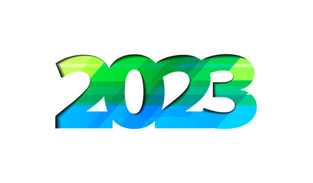 Paper cut style 2023 text with texture on white background