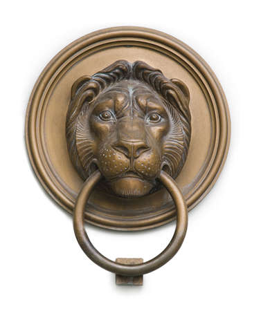 isolated lionhead knocker from hungary