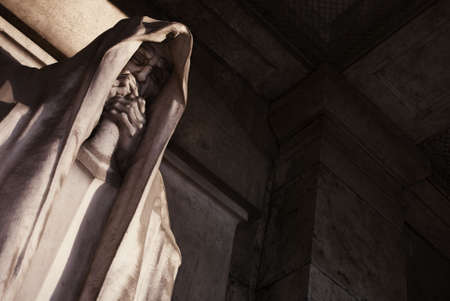 mortal statue from a graveyardの写真素材