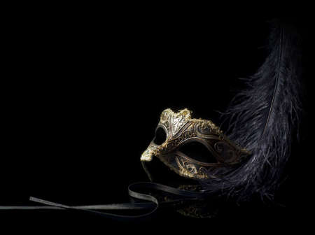 carnival mask isolated on blackの写真素材