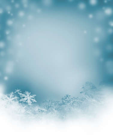 winter background with natural snowflakesの写真素材