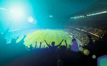 crowded football stadiumのeditorial素材