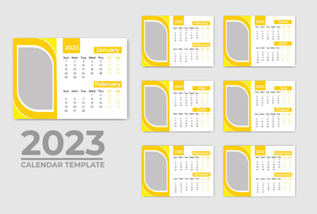 Modern calendar Design template 2023のイラスト素材