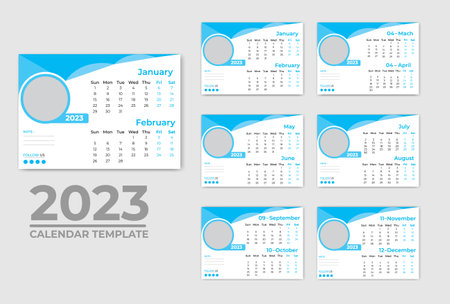 Modern calendar Design template 2023のイラスト素材