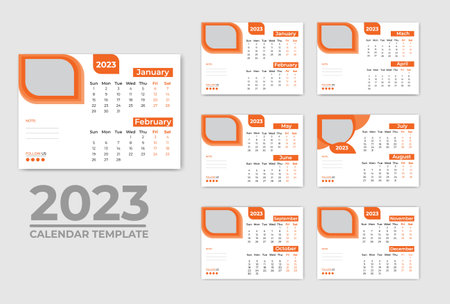 Modern calendar Design template 2023のイラスト素材