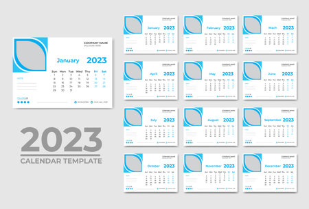 Modern calendar Design template 2023のイラスト素材