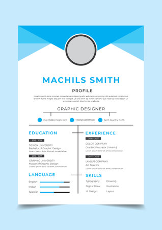 Vector creative and modern resume or cv templateのイラスト素材