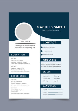 Vector creative and modern resume or cv templateのイラスト素材
