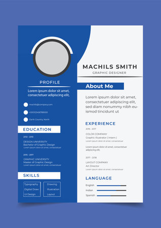Vector creative and modern resume or cv templateのイラスト素材