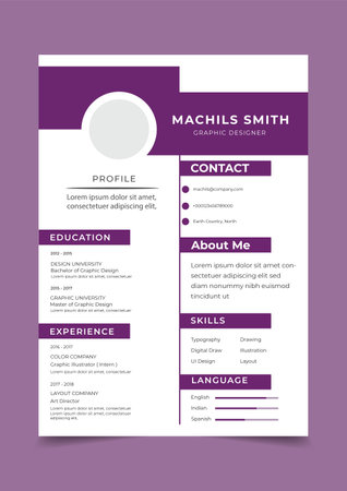 Vector creative and modern resume or cv templateのイラスト素材