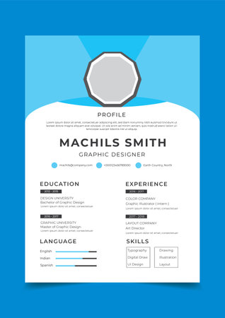 Vector creative and modern resume or cv templateのイラスト素材