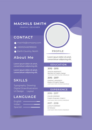 Vector creative and modern resume or cv templateのイラスト素材
