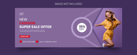 Vector Fashion sale social media cover banner templateのイラスト素材