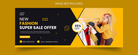 Vector Fashion sale social media cover banner templateのイラスト素材