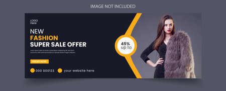 Vector Fashion sale social media cover banner templateのイラスト素材