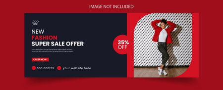 Vector Fashion sale social media cover banner templateのイラスト素材