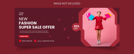 Vector Fashion sale social media cover banner templateのイラスト素材