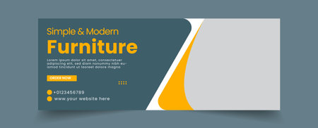 Creative furniture social media cover banner design templateのイラスト素材