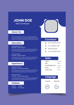 Creative and modern resume or cv templateのイラスト素材